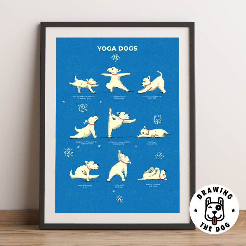 Yoga Dogs Art Art - Gift For Dog Lovers