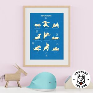 Yoga Dogs Art Kids Decor