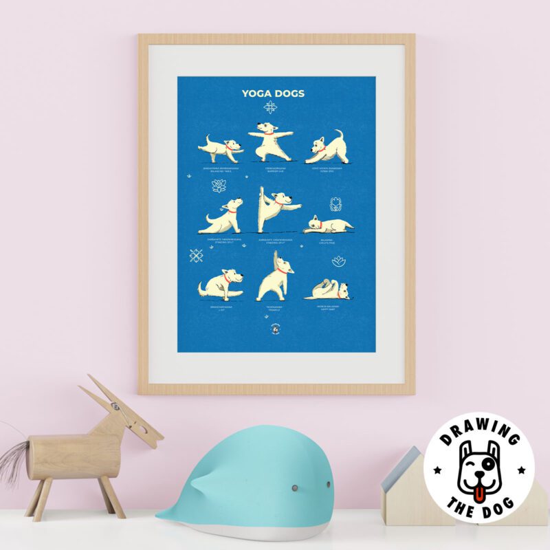 Yoga Dogs Art Kids Decor