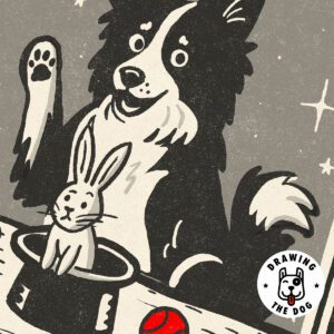 Dog Tarot Magician Art Closeup