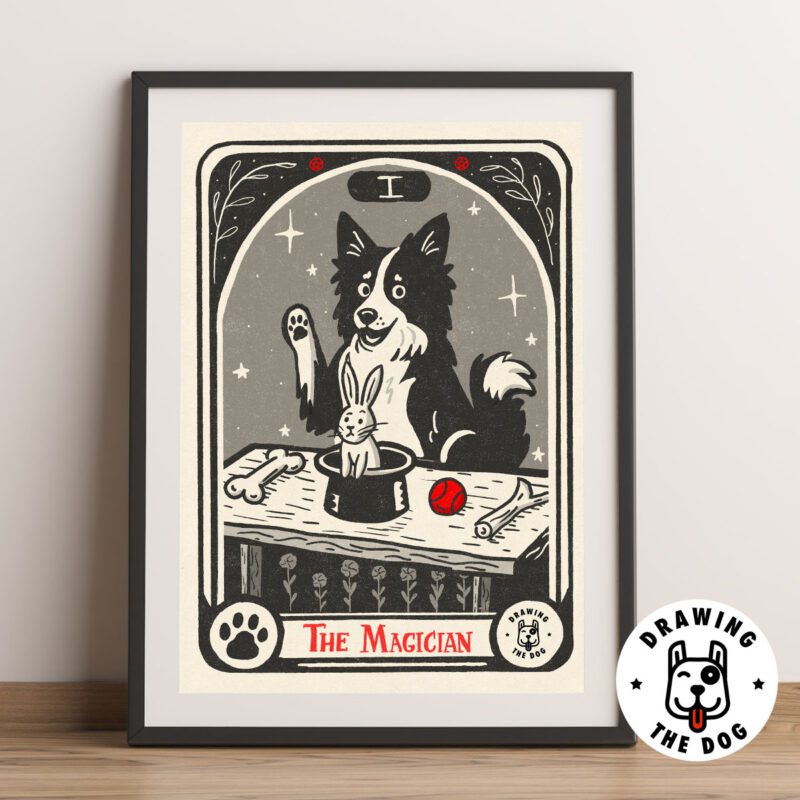 Dog Tarot Magician Art Framed