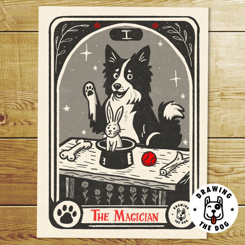 Dog Tarot Magician Art Print