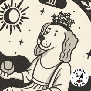 Dog Tarot Empress Art Closeup