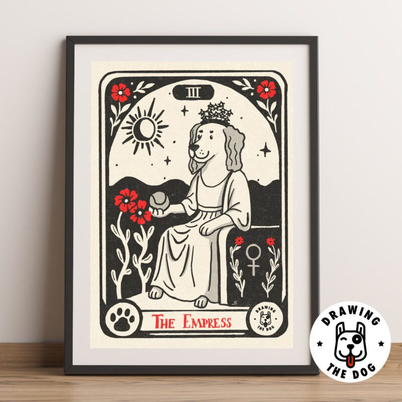 Dog Tarot Empress Art Framed