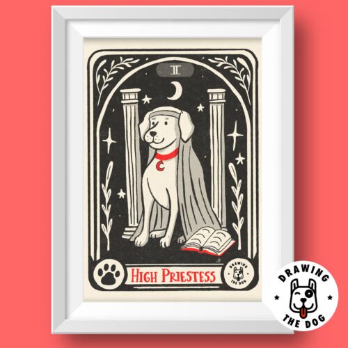 High Priestess Dog Tarot Art Featured