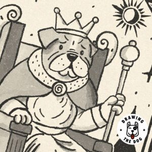 Tarot Dog Emperor Art Closeup