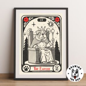 Tarot Dog Emperor Art Framed