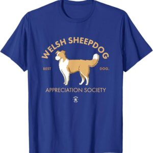 Welsh Sheepdog Blue Tshirt By Drawing The Dog