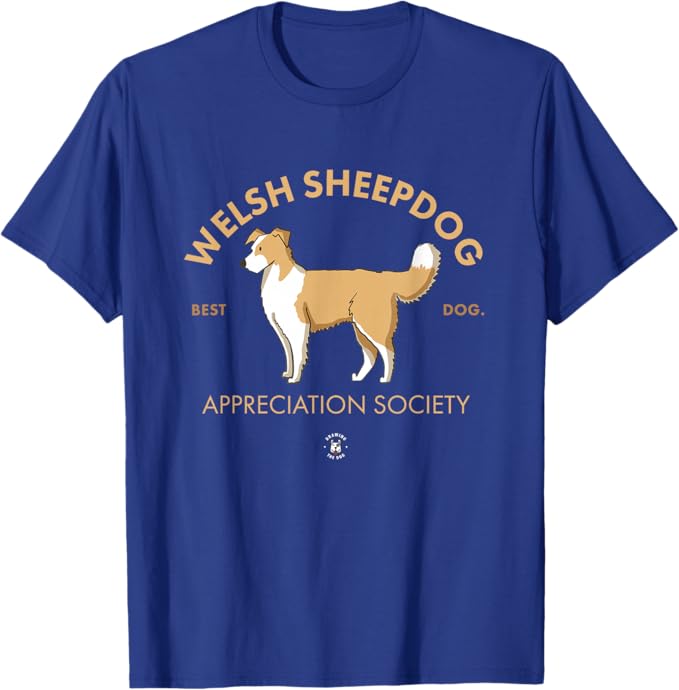 Welsh Sheepdog Blue Tshirt By Drawing The Dog