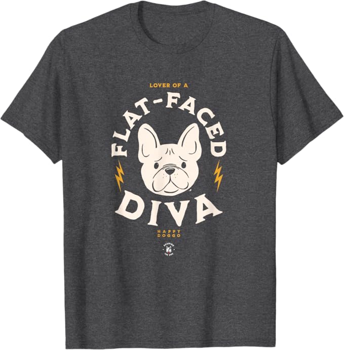 Flat Faced Diva French Bulldog Drawing The Dog Heather Grey