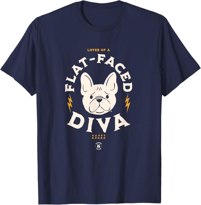 Flat Faced Diva French Bulldog Drawing The Dog Navy