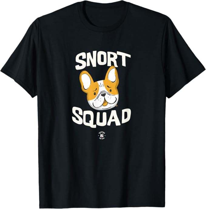 Snort Squad French Bulldog Drawing The Dog Tshirt Black