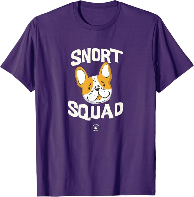 Snort Squad French Bulldog Drawing The Dog Tshirt Purple
