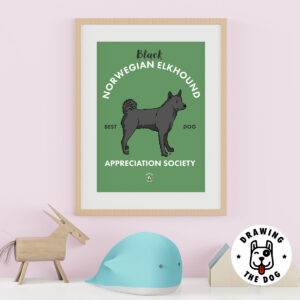 Black Norwegian Elkhound Kids Decor