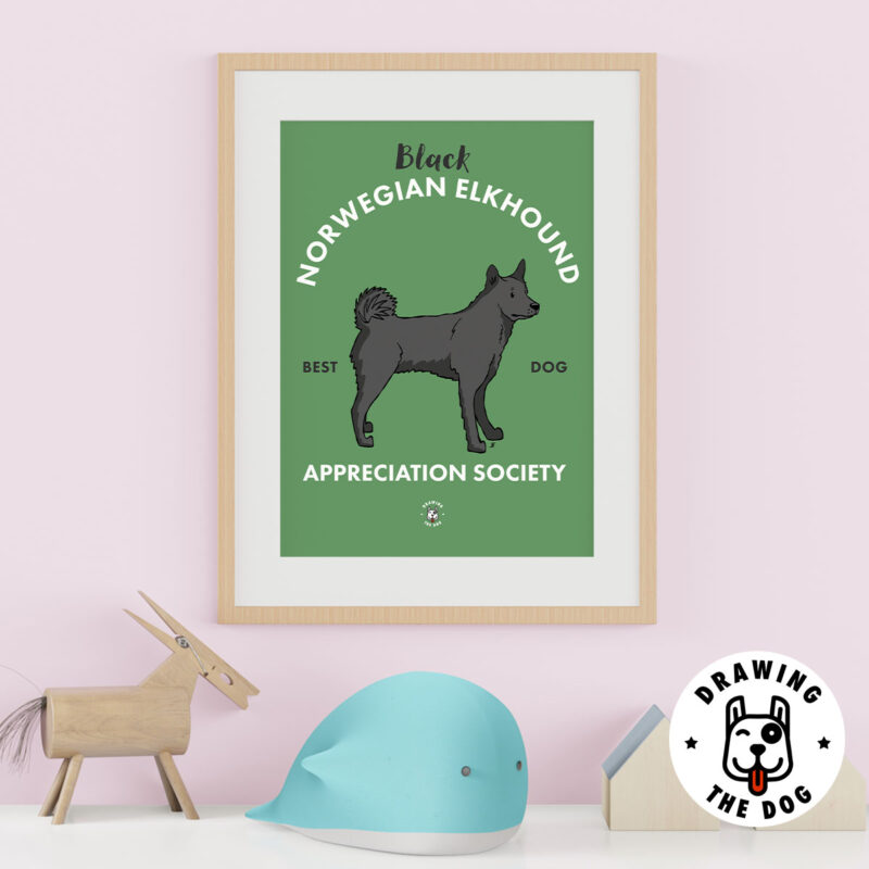 Black Norwegian Elkhound Kids Decor