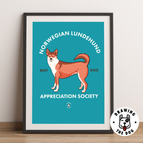 Norwegian Lundehund Norway Art Framed Norwegian Lundehund Norway Art Framed
